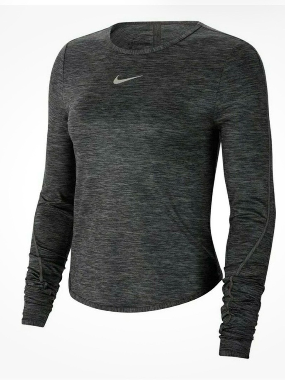 Nike Women's Long Sleeve Heather Charcoal Performance Top